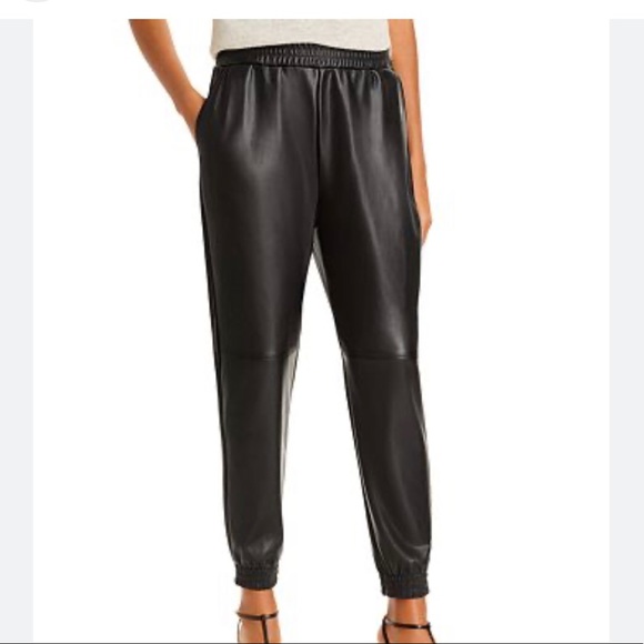 Aqua by Bloomingdales faux leather joggers - Picture 10 of 10